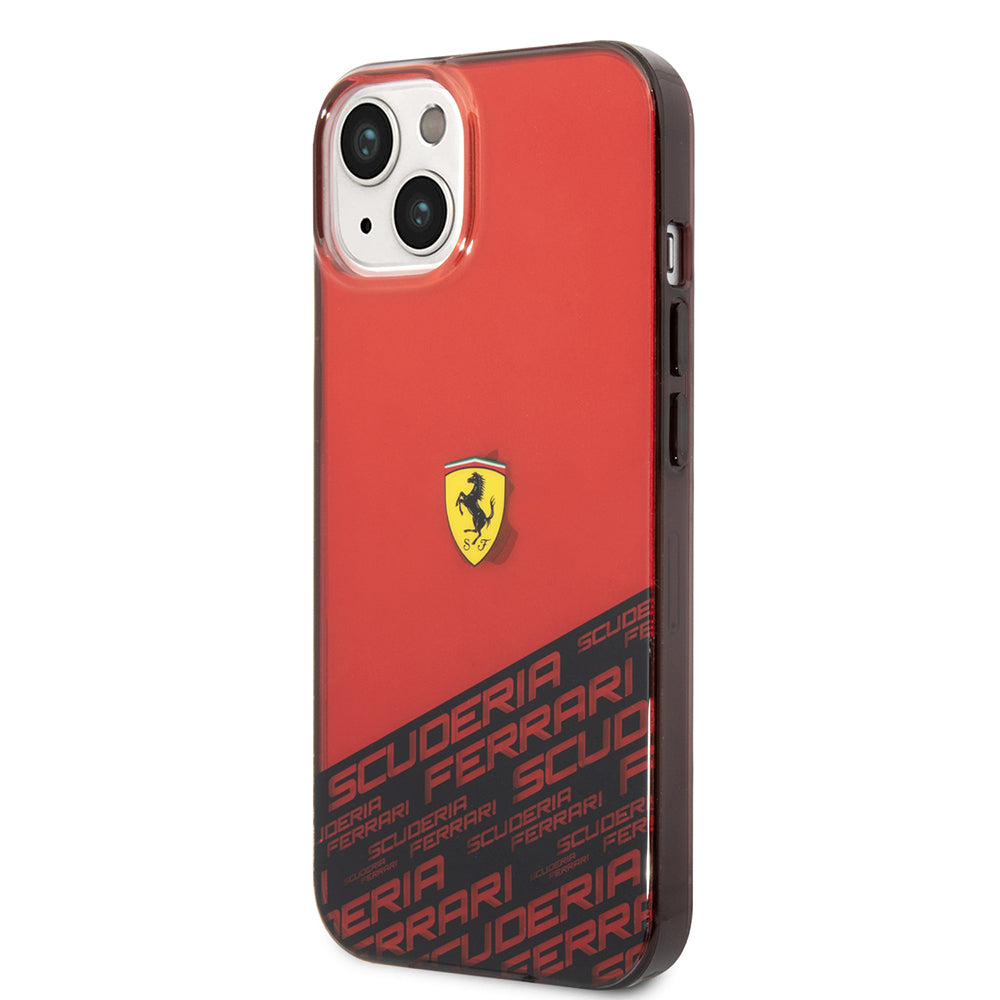 Apple iPhone 14 Kılıf Ferrari Orjinal Lisanlı Transparan Alt Kısım Baskılı Dizayn Kapak