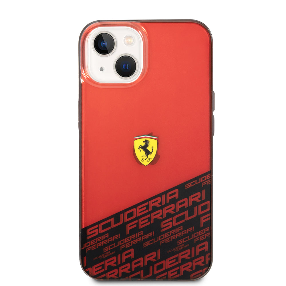 Apple iPhone 14 Kılıf Ferrari Orjinal Lisanlı Transparan Alt Kısım Baskılı Dizayn Kapak