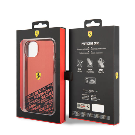 Apple iPhone 14 Kılıf Ferrari Orjinal Lisanlı Transparan Alt Kısım Baskılı Dizayn Kapak