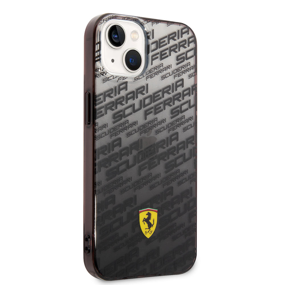 Apple iPhone 14 Kılıf Ferrari Orjinal Lisanlı Transparan SF Baskılı Dizayn Kapak