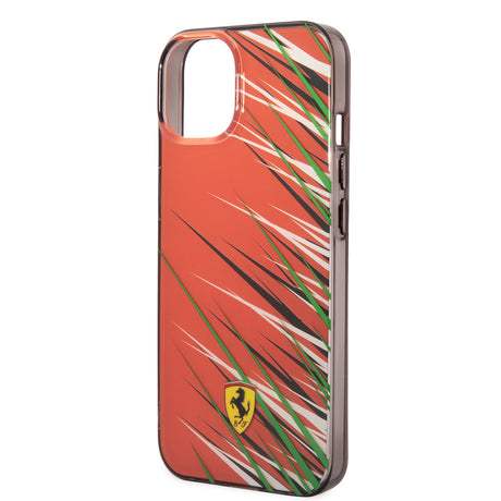 Apple iPhone 14 Kılıf Ferrari Orjinal Lisanslı Baskı Logolu Çimen Desenli Kapak
