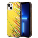 Apple iPhone 14 Kılıf Ferrari Orjinal Lisanslı Baskı Logolu Çimen Desenli Kapak