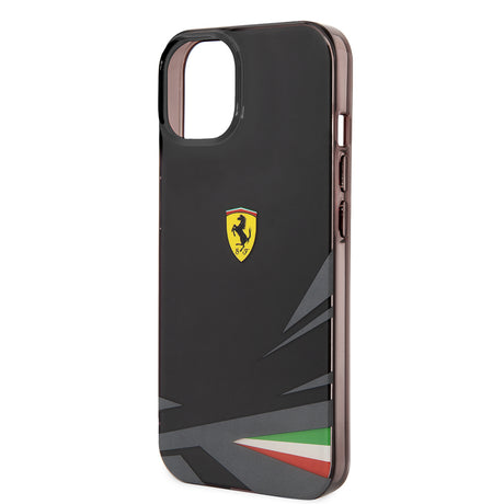 Apple iPhone 14 Kılıf Ferrari Orjinal Lisanslı Baskı Logolu İtalyan Bayrak Baskılı Dizayn Kapak
