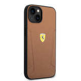 Apple iPhone 14 Kılıf Ferrari Orjinal Lisanslı Deri Kenarları Damgalı Dizayn Kapak