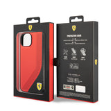 Apple iPhone 14 Kılıf Ferrari Orjinal Lisanslı Metal Logolu Deri Delikli Dikişli Dizayn Kapak