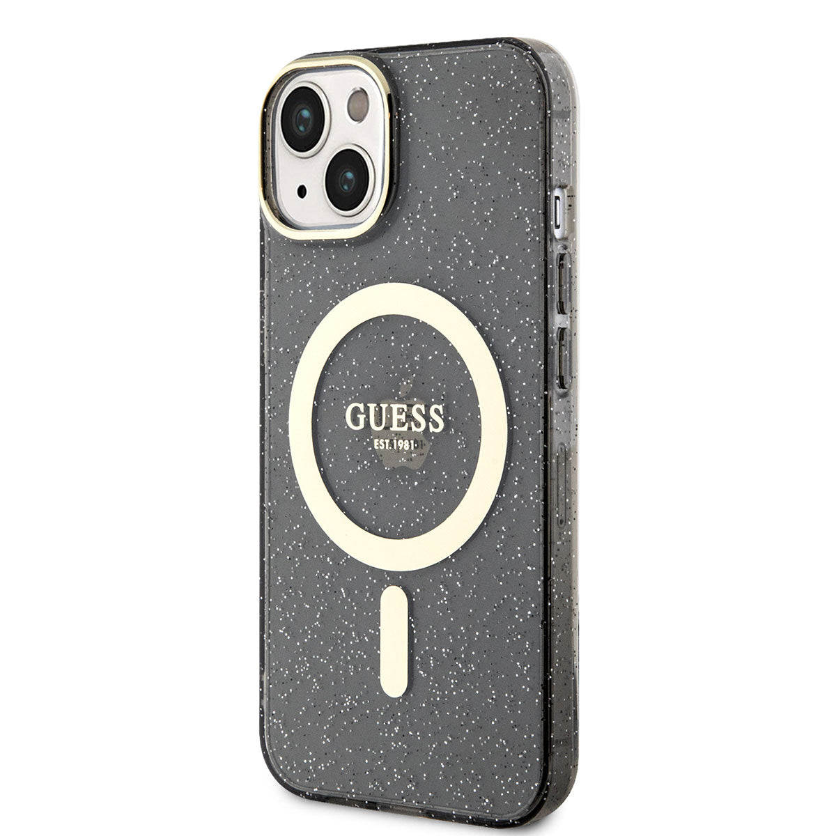 Apple iPhone 14 Kılıf GUESS M-safe Şarj Özellikli Glitter Kapak