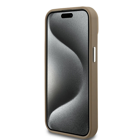 Apple iPhone 14 Kılıf Guess Orjinal Lisanslı M-safe Şarj Özellikli Grained Triangle Kapak