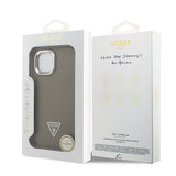 Apple iPhone 14 Kılıf Guess Orjinal Lisanslı M-safe Şarj Özellikli Grained Triangle Kapak
