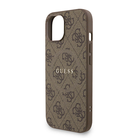 Apple iPhone 14 Kılıf Guess Orjinal Lisanslı M-safe Şarj Özellikli PU Deri Bilek Askı İpli Yazı Logolu Kapak