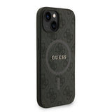 Apple iPhone 14 Kılıf Guess Orjinal Lisanslı M-safe Şarj Özellikli PU Deri Bilek Askı İpli Yazı Logolu Kapak