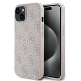 Apple iPhone 14 Kılıf Guess Orjinal Lisanslı M-safe Şarj Özellikli 4G Desen Yazı Logolu Kapak