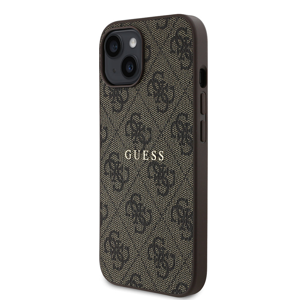 Apple iPhone 14 Kılıf Guess Orjinal Lisanslı M-safe Şarj Özellikli 4G Desen Yazı Logolu Kapak