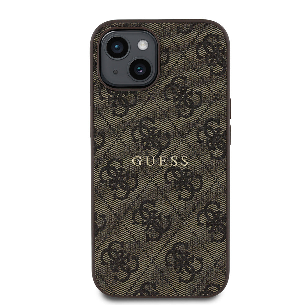 Apple iPhone 14 Kılıf Guess Orjinal Lisanslı M-safe Şarj Özellikli 4G Desen Yazı Logolu Kapak