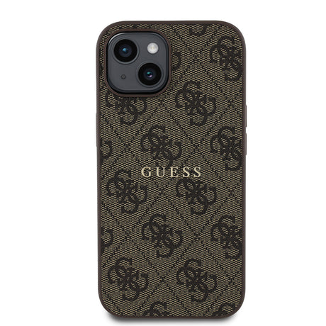 Apple iPhone 14 Kılıf Guess Orjinal Lisanslı M-safe Şarj Özellikli 4G Desen Yazı Logolu Kapak