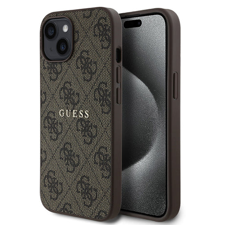 Apple iPhone 14 Kılıf Guess Orjinal Lisanslı M-safe Şarj Özellikli 4G Desen Yazı Logolu Kapak