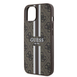 Apple iPhone 14 Kılıf Guess Orjinal Lisanslı M-safe Şarj Özellikli 4G Şerit Tasarımlı Printed Kapak