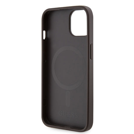 Apple iPhone 14 Kılıf Guess Orjinal Lisanslı M-safe Şarj Özellikli 4G Şerit Tasarımlı Printed Kapak