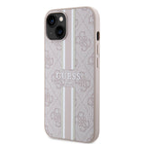 Apple iPhone 14 Kılıf Guess Orjinal Lisanslı M-safe Şarj Özellikli 4G Şerit Tasarımlı Printed Kapak