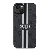 Apple iPhone 14 Kılıf Guess Orjinal Lisanslı M-safe Şarj Özellikli 4G Şerit Tasarımlı Printed Kapak
