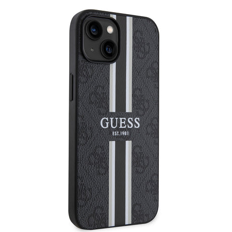 Apple iPhone 14 Kılıf Guess Orjinal Lisanslı M-safe Şarj Özellikli 4G Şerit Tasarımlı Printed Kapak
