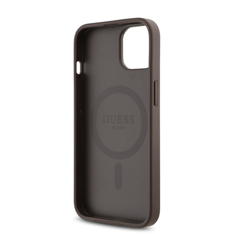Apple iPhone 14 Kılıf Guess Orjinal Lisanslı M-safe Şarj Özellikli Gül Baskılı 4G Desenli Yazı Logolu Kapak