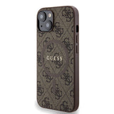 Apple iPhone 14 Kılıf Guess Orjinal Lisanslı M-safe Şarj Özellikli PU Halkalı 4G Desenli Yazı Logolu Kapak