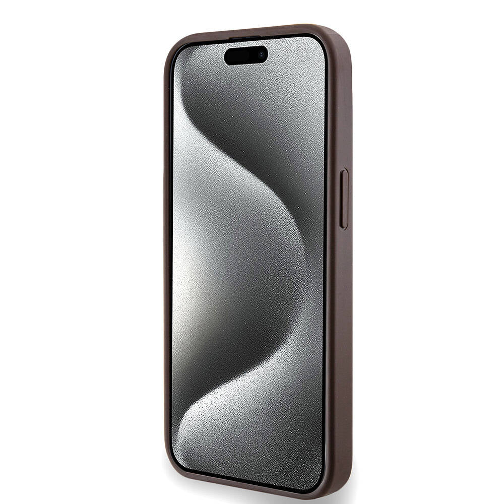Apple iPhone 14 Kılıf Guess Orjinal Lisanslı M-safe Şarj Özellikli PU Halkalı 4G Desenli Yazı Logolu Kapak