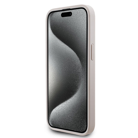 Apple iPhone 14 Kılıf Guess Orjinal Lisanslı M-safe Şarj Özellikli PU Üçgen Logo 4G Desenli Kapak