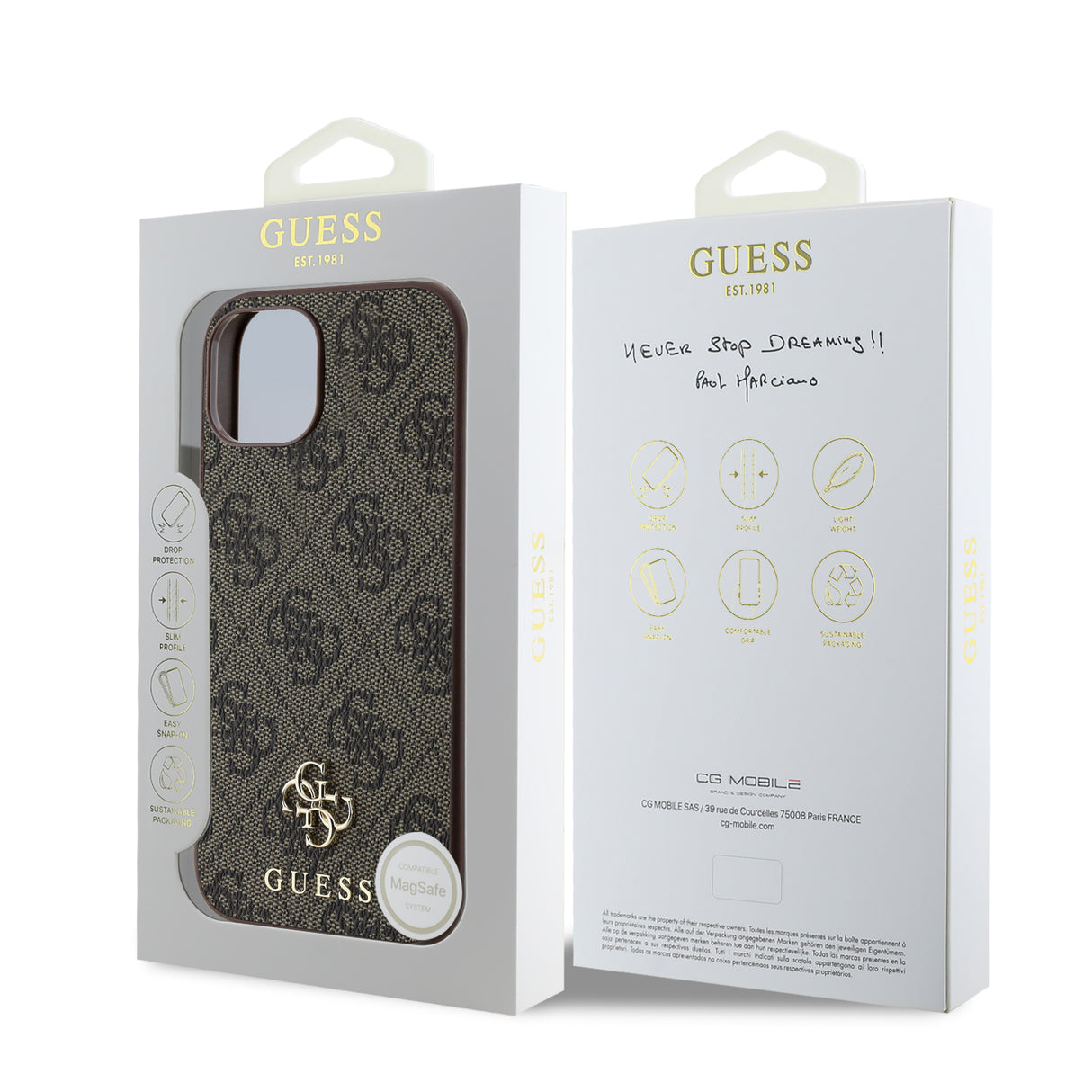 Apple iPhone 14 Kılıf Guess Orjinal Lisanslı M-safe Şarj Özellikli Small 4G Classic Kapak