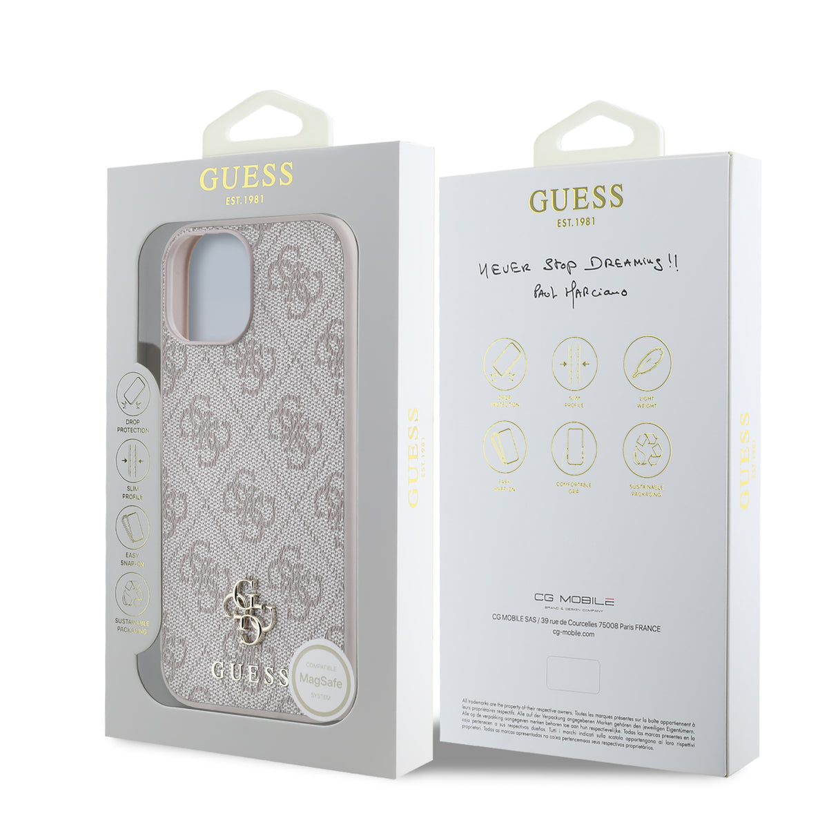 Apple iPhone 14 Kılıf Guess Orjinal Lisanslı M-safe Şarj Özellikli Small 4G Classic Kapak