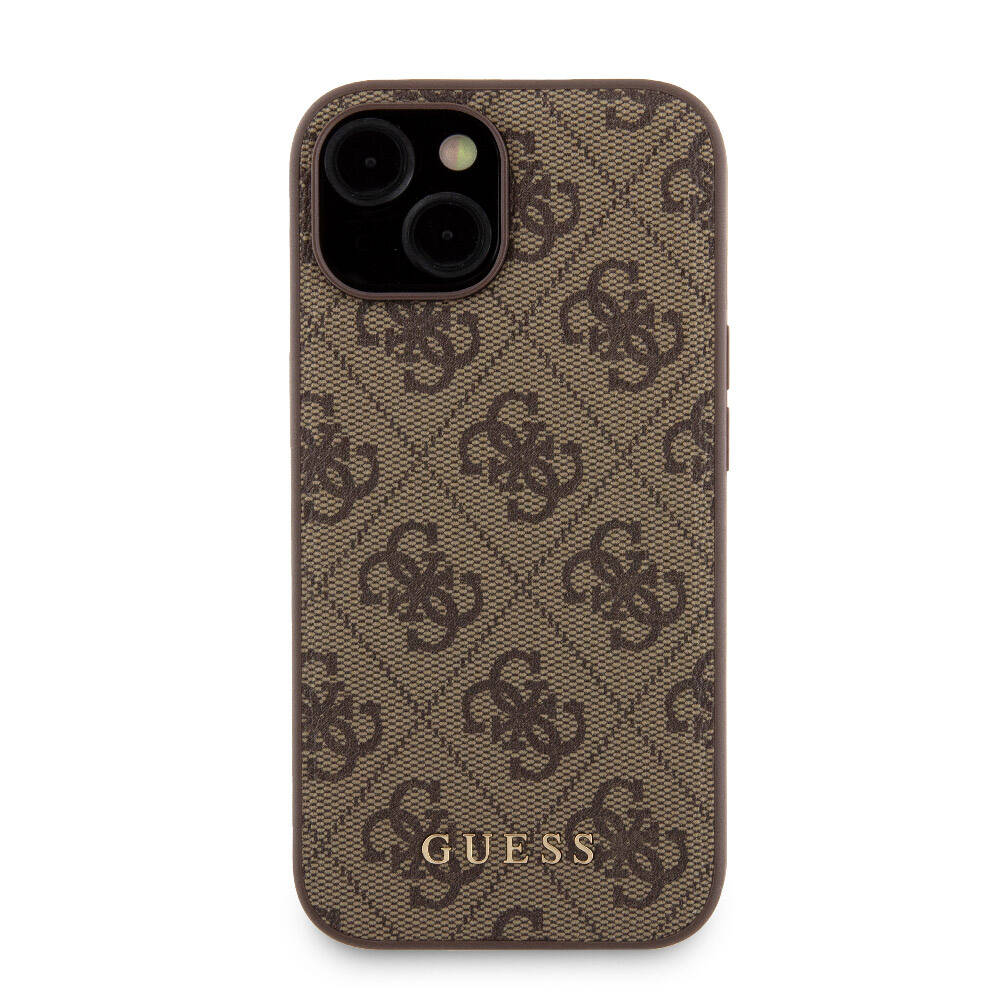 Apple iPhone 14 Kılıf Guess Orjinal Lisanslı M-safe Şarj Özellikli Yazı Logolu 4G Desenli Kapak + Powerbank 5000mAh 2in1 Set
