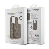 Apple iPhone 14 Kılıf Guess Orjinal Lisanslı M-safe Şarj Özellikli Yazı Logolu 4G Desenli Kapak + Powerbank 5000mAh 2in1 Set