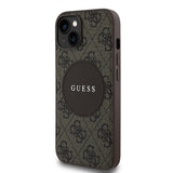 Apple iPhone 14 Kılıf Guess Orjinal Lisanslı M-safe Şarj Özellikli Yazı Logolu Circle Classic Kapak