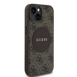 Apple iPhone 14 Kılıf Guess Orjinal Lisanslı M-safe Şarj Özellikli Yazı Logolu Circle Classic Kapak