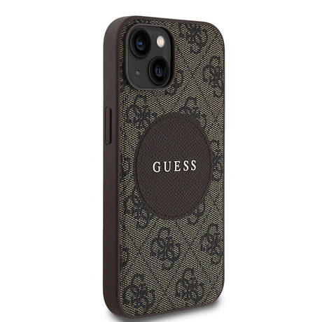 Apple iPhone 14 Kılıf Guess Orjinal Lisanslı M-safe Şarj Özellikli Yazı Logolu Circle Classic Kapak