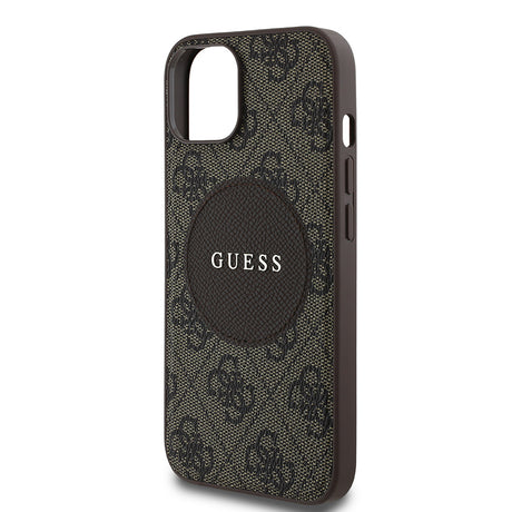 Apple iPhone 14 Kılıf Guess Orjinal Lisanslı M-safe Şarj Özellikli Yazı Logolu Circle Classic Kapak