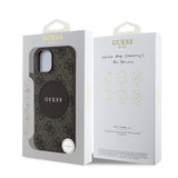 Apple iPhone 14 Kılıf Guess Orjinal Lisanslı M-safe Şarj Özellikli Yazı Logolu Circle Classic Kapak