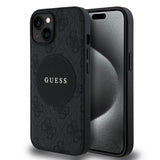 Apple iPhone 14 Kılıf Guess Orjinal Lisanslı M-safe Şarj Özellikli Yazı Logolu Circle Classic Kapak