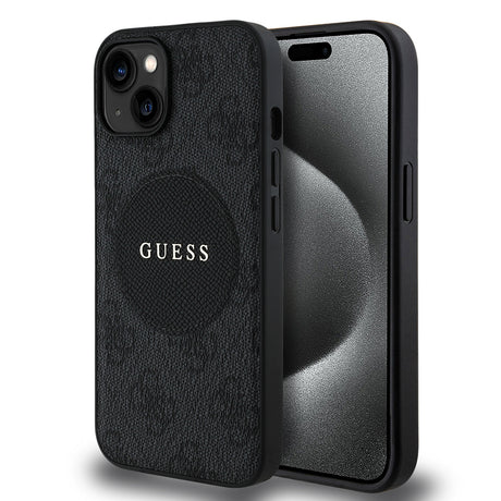 Apple iPhone 14 Kılıf Guess Orjinal Lisanslı M-safe Şarj Özellikli Yazı Logolu Circle Classic Kapak