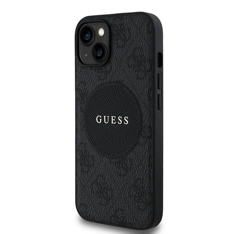 Apple iPhone 14 Kılıf Guess Orjinal Lisanslı M-safe Şarj Özellikli Yazı Logolu Circle Classic Kapak
