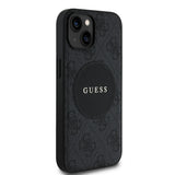 Apple iPhone 14 Kılıf Guess Orjinal Lisanslı M-safe Şarj Özellikli Yazı Logolu Circle Classic Kapak