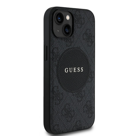Apple iPhone 14 Kılıf Guess Orjinal Lisanslı M-safe Şarj Özellikli Yazı Logolu Circle Classic Kapak