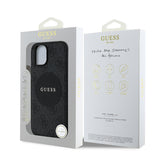 Apple iPhone 14 Kılıf Guess Orjinal Lisanslı M-safe Şarj Özellikli Yazı Logolu Circle Classic Kapak