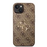 Apple iPhone 14 Kılıf Guess PU Deri Büyük Metal Logo Dizaynlı Kapak