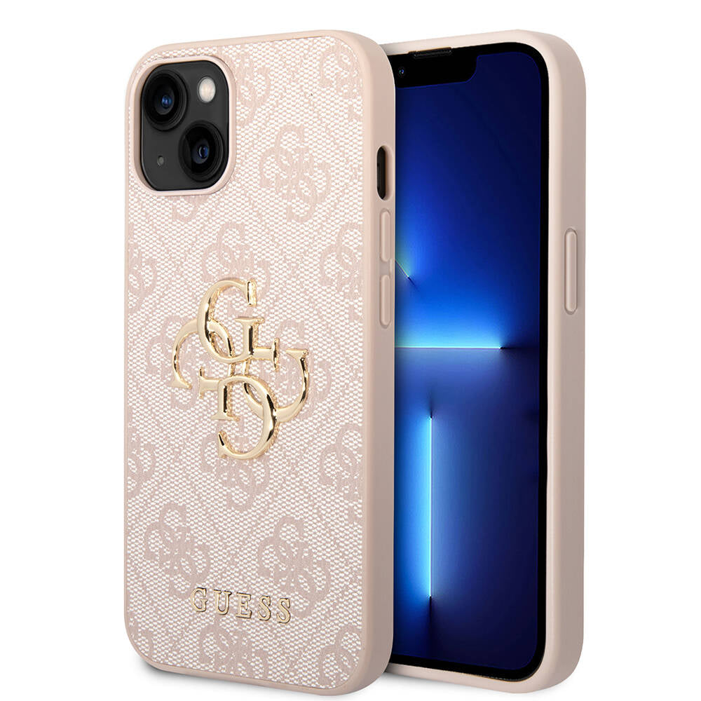 Apple iPhone 14 Kılıf Guess PU Deri Büyük Metal Logo Dizaynlı Kapak