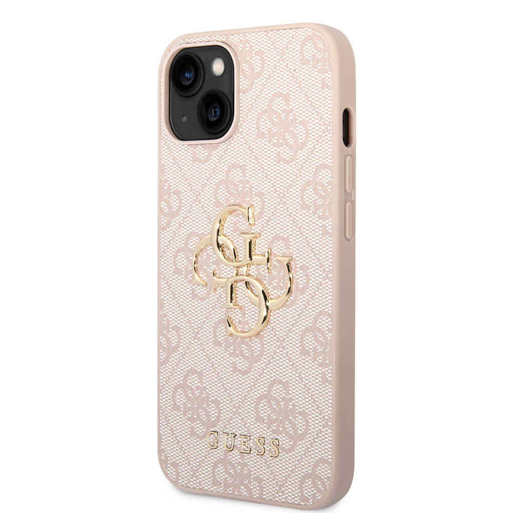 Apple iPhone 14 Kılıf Guess PU Deri Büyük Metal Logo Dizaynlı Kapak