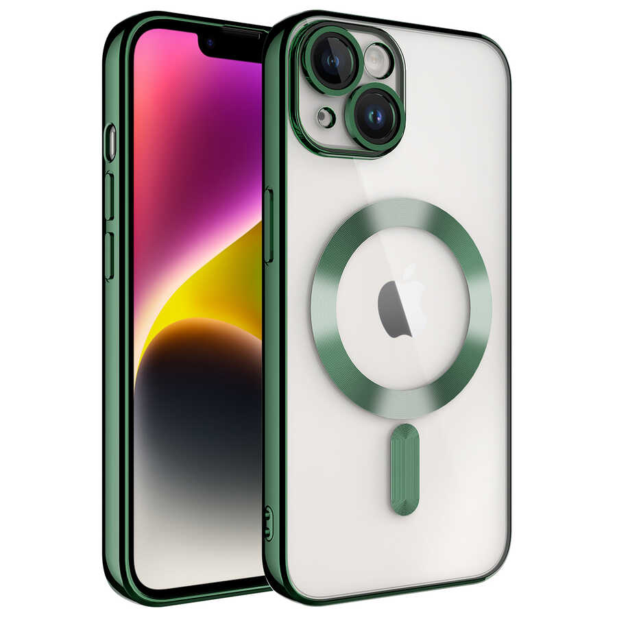 Apple iPhone 14 Kılıf Kamera Korumalı M-safe Wireless Şarj Özellikli Zore Demre Kapak