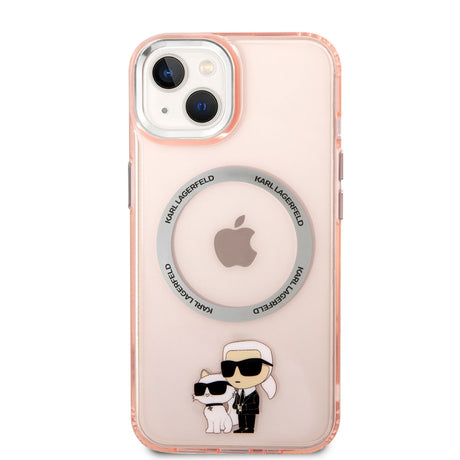 Apple iPhone 14 Kılıf Karl Lagerfeld M-safe Şarj Özellikli K&C Dizayn Kapak