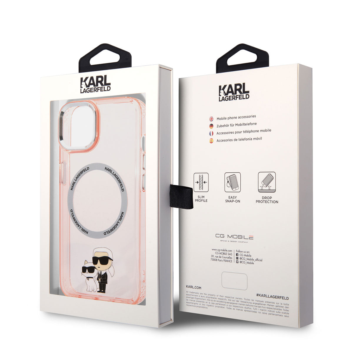 Apple iPhone 14 Kılıf Karl Lagerfeld M-safe Şarj Özellikli K&C Dizayn Kapak