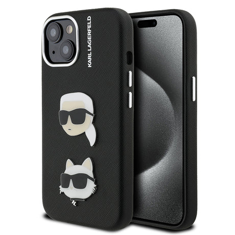 Apple iPhone 14 Kılıf Karl Lagerfeld Orjinal Lisanslı K&C Heads Pin Kapak